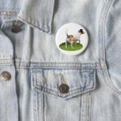Miniatur Fox Terrier Alert, Round Abzeichen Button (Beispiel)