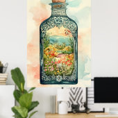 Miniatur-Frühlandschaft in einer aufwendigen  Poster (Heimbüro)