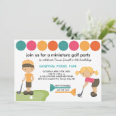 Miniatur Golf Geburtstagsparty Einladungen für Kin (Stehend Vorderseite)