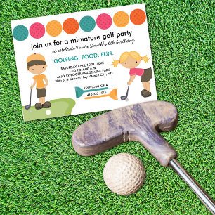 Miniatur Golf Geburtstagsparty Einladungen für Kin