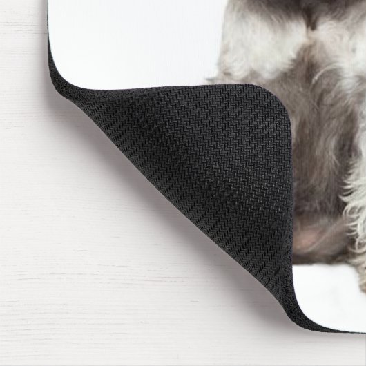 Miniatur-Grauschnauzer-Welpen-Hundepolster Mousepad (Ecke)