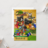 Miniatur Katzenkartmodell Malerkatzen Karte (Vorderseite/Rückseite Beispiel)