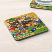 Miniatur Katzenkatze Modellmalerei Katzen Getränkeuntersetzer (Linke Seite)