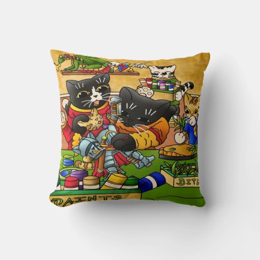 Miniatur Katzenkatze Modellmalerei Katzen Kissen (Vorderseite)