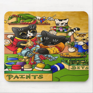 Miniatur Katzenkatze Modellmalerei Katzen Mousepad