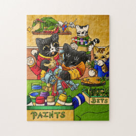 Miniatur Katzenkatze Modellmalerei Katzen Puzzle