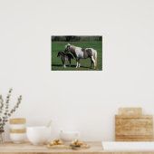 Miniatur-Mare & Foal-Stehend Poster (Küche)