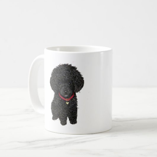 Miniatur- oder Spielzeugpoodle - Schwarz 1 Kaffeetasse (Vorderseite Links)