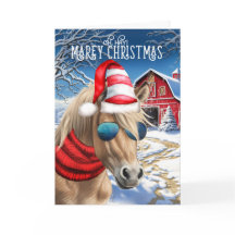 Miniatur Palomino Pferd Funny MAREy Weihnachten