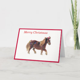 Miniatur Pferd Frohe Weihnachtskarte Dankeskarte