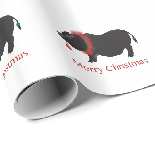 Miniatur Pig Frohe Weihnachtsgestaltung Geschenkpapier (Rolleneckpunkt)