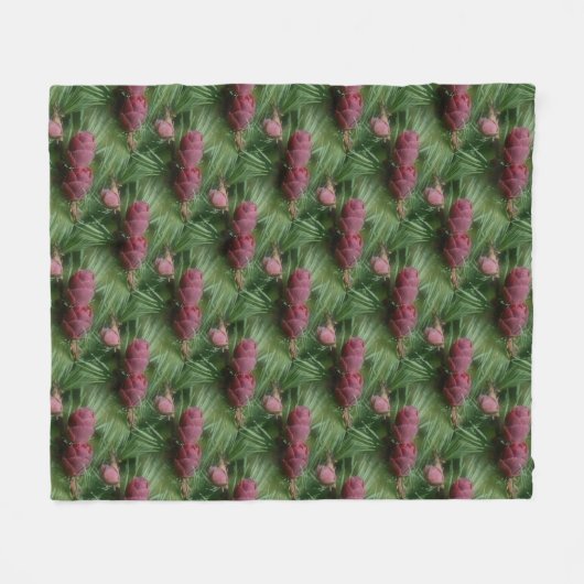 Miniatur Pine Cones Nattern Muster Fleecedecke (Vorderseite (Horizontal))