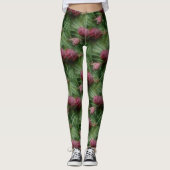 Miniatur Pine Cones Nattern Muster Leggings (Vorderseite)