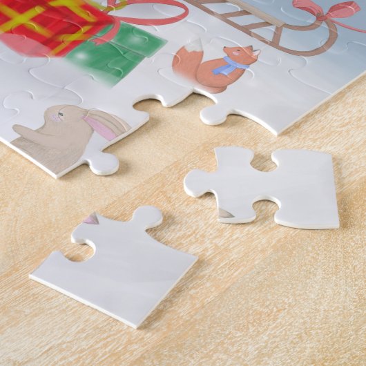 Miniatur Pinsch Hund im Schnee mit Weihnachtsgesch Puzzle (Seite)