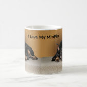Miniatur Pinscher aka Button Liebe Name des Tieres Kaffeetasse (Mittel)