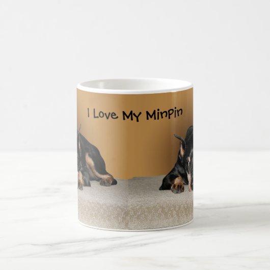 Miniatur Pinscher aka Button Liebe Name des Tieres Kaffeetasse (Mittel)