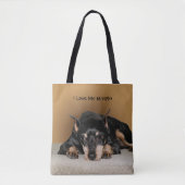 Miniatur Pinscher aka Button Liebe Name des Tieres Tasche (Vorderseite)