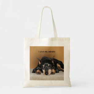 Miniatur Pinscher aka Button Liebe Name des Tieres Tragetasche