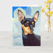 Miniatur-Pinscher-Grußkarten Karte (Gelbe Blume)
