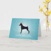 Miniatur Pinscher Happy Geburtstagsdesign Karte (Gelbe Blume)