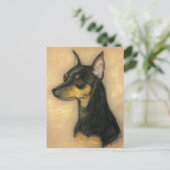 Miniatur Pinscher Hund Postkarte (Stehend Vorderseite)