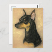 Miniatur Pinscher Hund Postkarte (Vorne/Hinten)