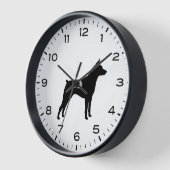 Miniatur Pinscher Hund Silhouette MinPin Uhr (Winkel)