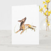Miniatur Pinscher Karte, Personalisiert Karte (Gelbe Blume)