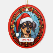 Miniatur Pinscher Keramik Circle Ornament (Links)
