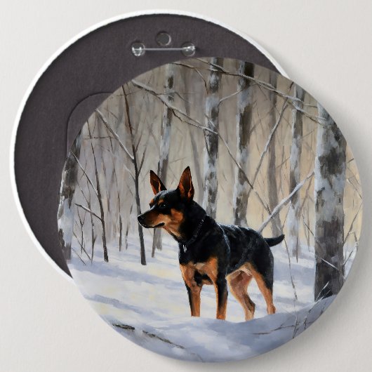 Miniatur Pinscher lassen es Schnee Weihnachten Button (Vorne & Hinten)