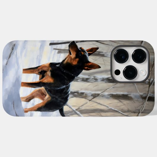 Miniatur Pinscher lassen es Schnee Weihnachten Case-Mate iPhone Hülle (Rückseite (Horizontal))