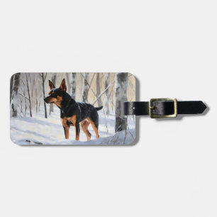 Miniatur Pinscher lassen es Schnee Weihnachten Gepäckanhänger