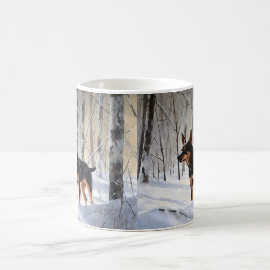 Miniatur Pinscher lassen es Schnee Weihnachten Kaffeetasse (Mittel)