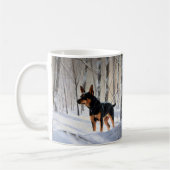 Miniatur Pinscher lassen es Schnee Weihnachten Kaffeetasse (Links)