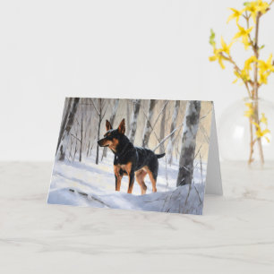 Miniatur Pinscher lassen es Schnee Weihnachten Karte