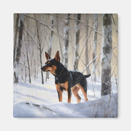 Miniatur Pinscher lassen es Schnee Weihnachten Magnet (Vorne)