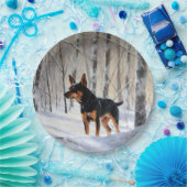 Miniatur Pinscher lassen es Schnee Weihnachten Pappteller (Party)
