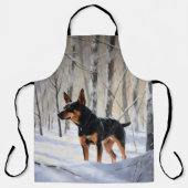 Miniatur Pinscher lassen es Schnee Weihnachten Schürze (Vorderseite)