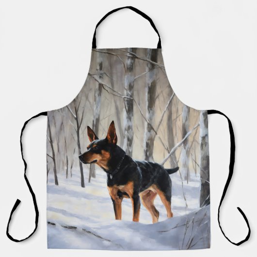 Miniatur Pinscher lassen es Schnee Weihnachten Schürze (Vorderseite)