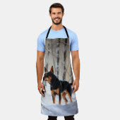 Miniatur Pinscher lassen es Schnee Weihnachten Schürze (Getragen)