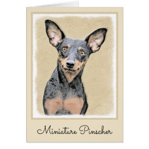 Miniatur Pinscher Malerei Niedlich Original Hunde 