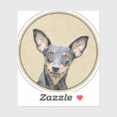 Miniatur Pinscher Malerei Niedlich Original Hunde Aufkleber (Blatt)