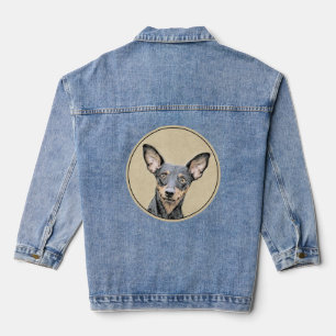 Miniatur Pinscher Malerei Niedlich Original Hunde  Jeansjacke