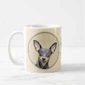 Miniatur Pinscher Malerei Niedlich Original Hunde Kaffeetasse (Links)
