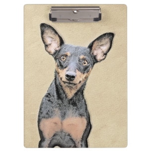Miniatur Pinscher Malerei Niedlich Original Hunde Klemmbrett