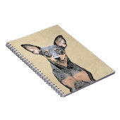 Miniatur Pinscher Malerei Niedlich Original Hunde  Notizblock (Rechte Seite)