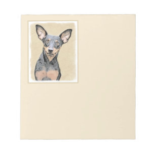 Miniatur Pinscher Malerei Niedlich Original Hunde Notizblock