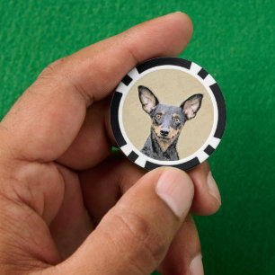 Miniatur Pinscher Malerei Niedlich Original Hunde  Pokerchips