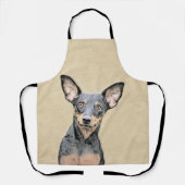 Miniatur Pinscher Malerei Niedlich Original Hunde  Schürze (Vorderseite)