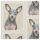 Miniatur Pinscher Malerei Niedlich Original Hunde Stoff (Nahaufnahme)
